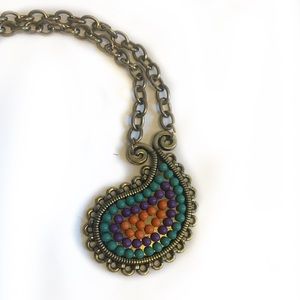 Colorful pendant necklace from boutique in Spain